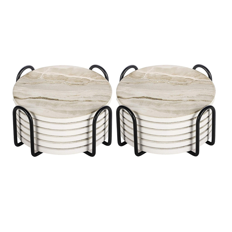 Marble Coaster Set - AT05-قواعد أكواب ماصة على شكل قاعدة