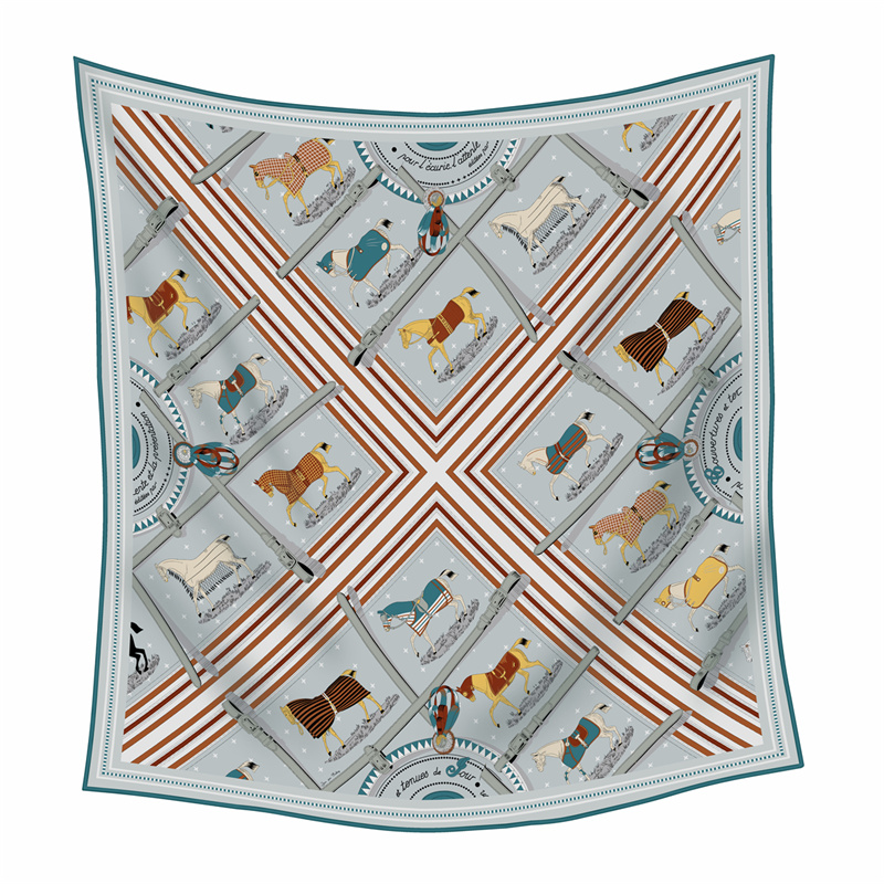 Cashmere Scarf - وشاح حريري كشميري مطبوع أنيق بطول