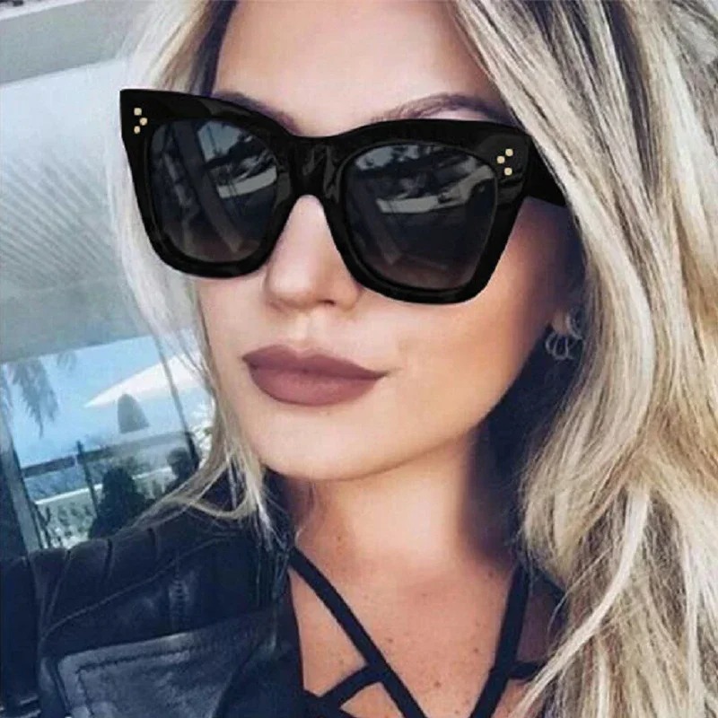 Designer Sunglasses - نظارات شمسية مربعة بتصميم ريترو للنساء