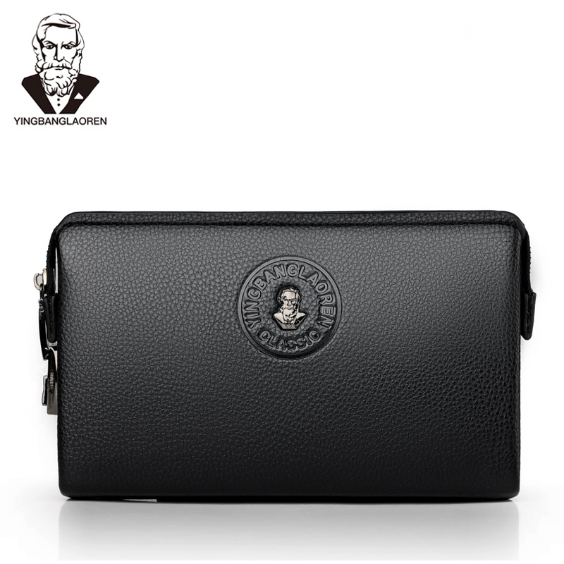 Leather Wallet Men - محفظة رجالية طويلة لحمل النقود والهواتف،