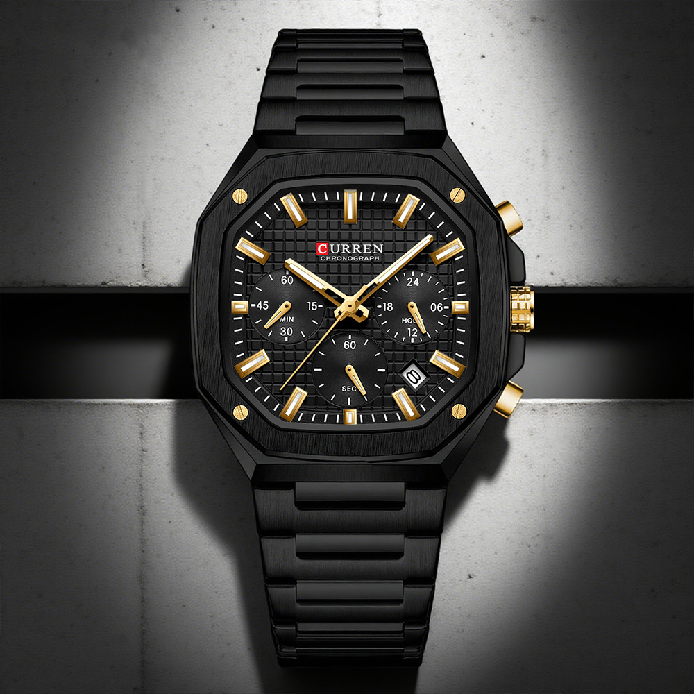 Luxury Watch Men - ساعة كورين كرونو مربعة فاخرة للرجال