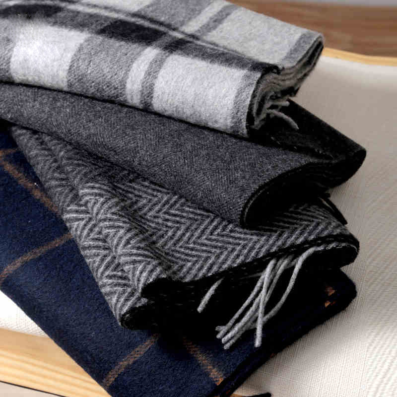 Cashmere Scarf - الباشمينا وشاح الرجال الشتاء قطاع الصلبة
