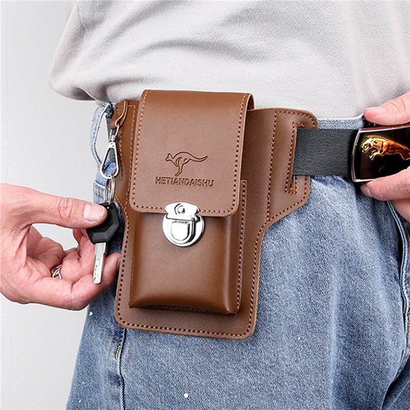 حقيبة حزام الهاتف للرجال ، حاف - مراجعة Leather Wallet Men وسعره