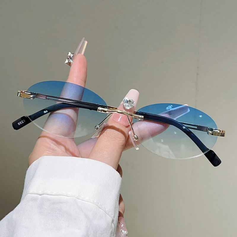 نظارات شمسية بيضاوية بدون إطار - مراجعة Sunglasses Uv400 وسعره