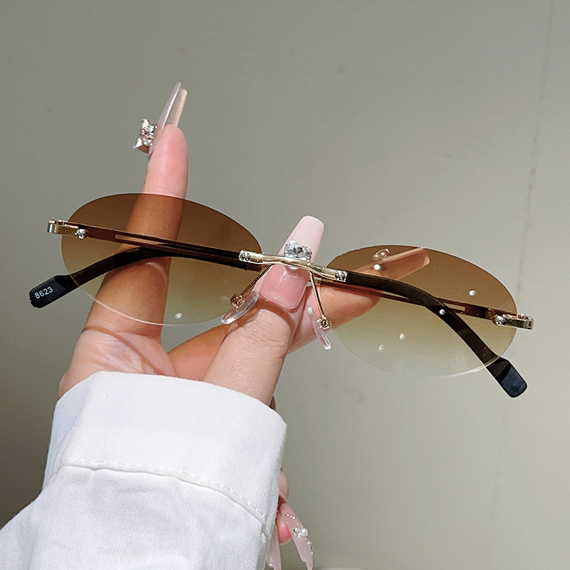 نظارات شمسية بيضاوية بدون إطار - مراجعة Sunglasses Uv400 وسعره