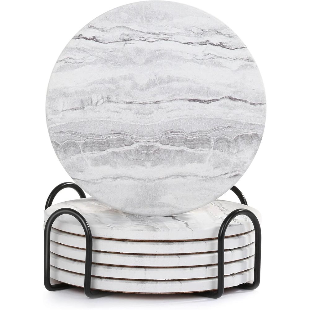 طقم من 6 قطع من المفارش الماصة - مراجعة Marble Coaster Set وسعره