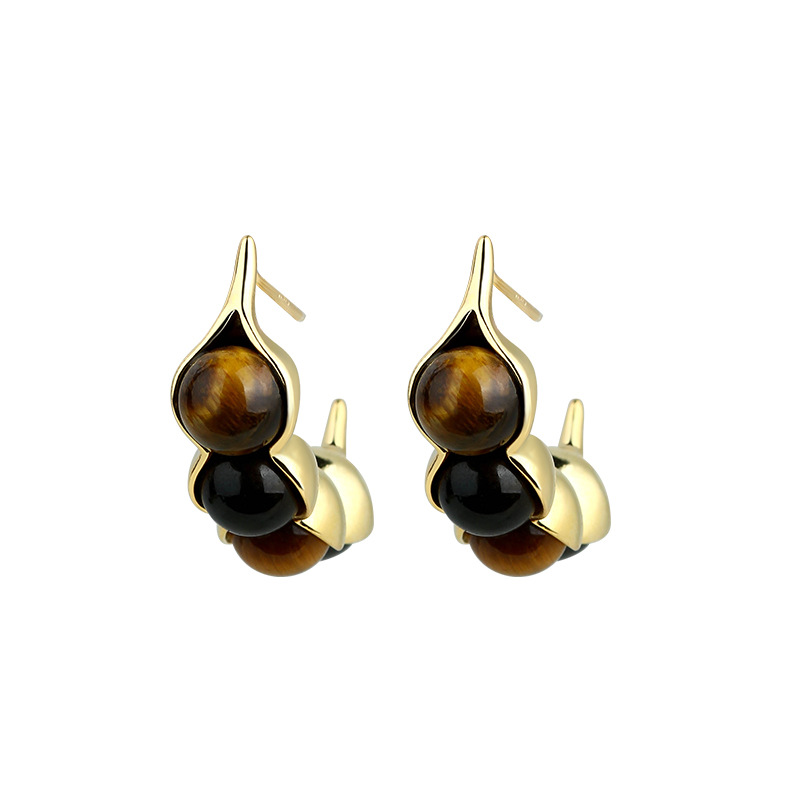 عين النمر قرنة أقراط الأحجار ا - مراجعة Gold Plated Jewelry وسعره