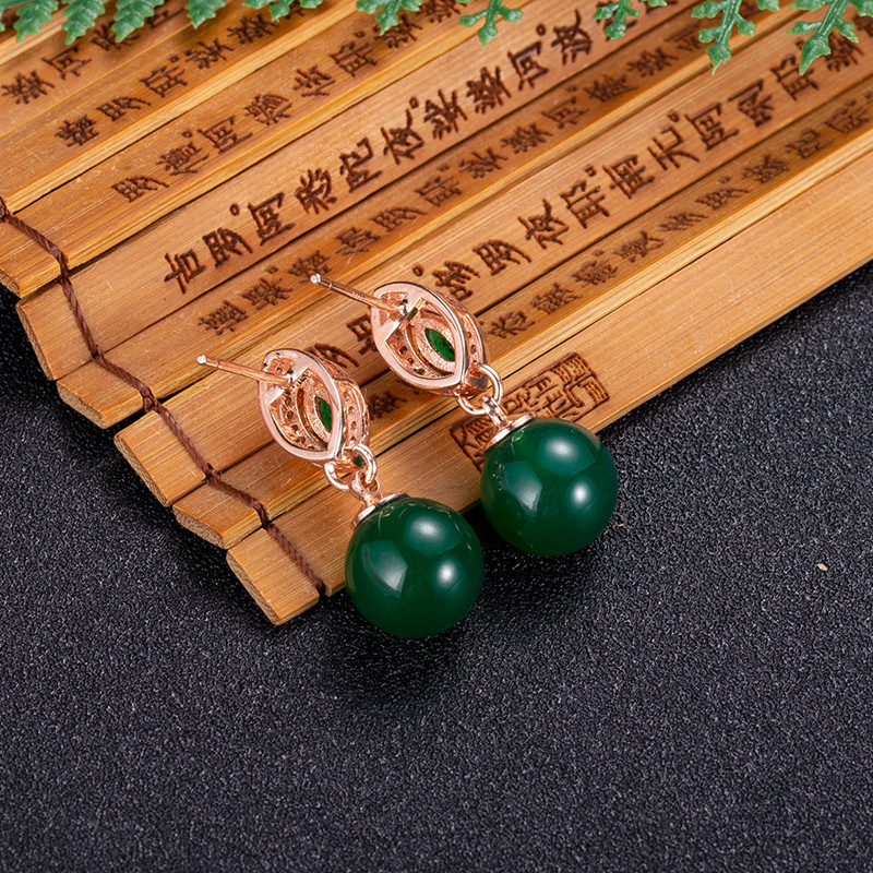 أقراط من حبات اليشم الطبيعي ،  - مراجعة Gold Plated Jewelry وسعره